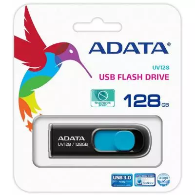 USB флеш накопитель ADATA 128GB UV128 Black/Blue USB 3.1 (AUV128-128G-RBE) - 7 USB флеш накопитель ADATA 128GB UV128 Black/Blue USB 3.1 (AUV128-128G-RBE) - 7
