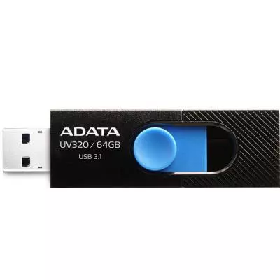 USB флеш накопитель ADATA 64GB UV320 Black/Blue USB 3.1 (AUV320-64G-RBKBL) - 1 USB флеш накопитель ADATA 64GB UV320 Black/Blue USB 3.1 (AUV320-64G-RBKBL) - 1