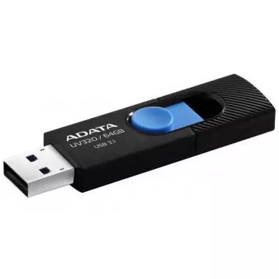 USB флеш накопитель ADATA 64GB UV320 Black/Blue USB 3.1 (AUV320-64G-RBKBL) - 2 USB флеш накопитель ADATA 64GB UV320 Black/Blue USB 3.1 (AUV320-64G-RBKBL) - 2