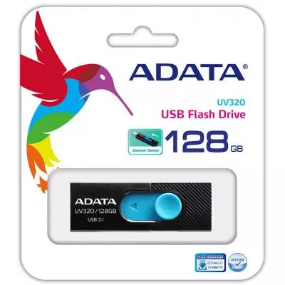 USB флеш накопитель ADATA 128GB UV320 Black/Blue USB 3.1 (AUV320-128G-RBKBL) - 3 USB флеш накопитель ADATA 128GB UV320 Black/Blue USB 3.1 (AUV320-128G-RBKBL) - 3