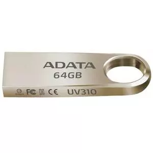 USB флеш накопитель ADATA 64GB UV310 Golden USB 3.1 (AUV310-64G-RGD)