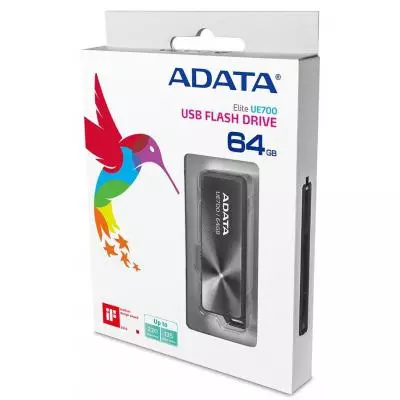 USB флеш накопитель ADATA 64GB UE700 Black USB 3.1 (AUE700-64G-CBK) - 4 USB флеш накопитель ADATA 64GB UE700 Black USB 3.1 (AUE700-64G-CBK) - 4