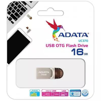 USB флеш накопитель ADATA 16GB UC370 Golden USB 3.1 Type-C (AUC370-16G-RGD) - 3 USB флеш накопитель ADATA 16GB UC370 Golden USB 3.1 Type-C (AUC370-16G-RGD) - 3