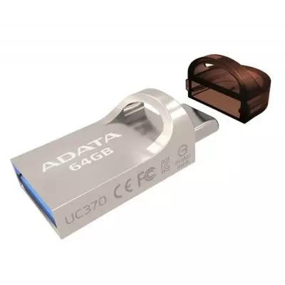 USB флеш накопитель ADATA 64GB UC370 Golden USB 3.1 Type-C (AUC370-64G-RGD) - 2 USB флеш накопитель ADATA 64GB UC370 Golden USB 3.1 Type-C (AUC370-64G-RGD) - 2