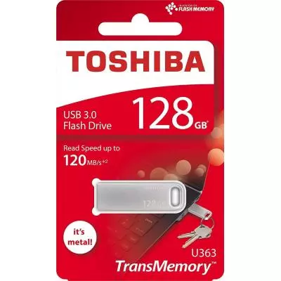 USB флеш накопитель Toshiba 128GB U363 Silver USB 3.0 (THN-U363S1280E4) - 2