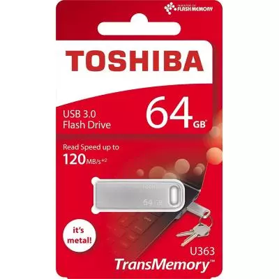 USB флеш накопитель Toshiba 64GB U363 Silver USB 3.0 (THN-U363S0640E4) - 2
