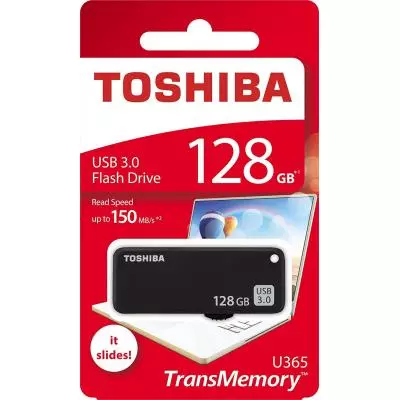 USB флеш накопитель Toshiba 128GB U365 Black USB 3.0 (THN-U365K1280E4) - 4