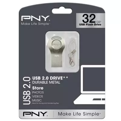 USB флеш накопитель PNY flash 32GB Attache i Durable Metal Silver USB 2.0 (FDI32GATTI-EF) - 3