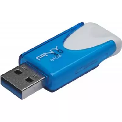 USB флеш накопитель PNY flash 64GB Attache4 Blue USB 3.0 (FD64GATT430-EF) - 2
