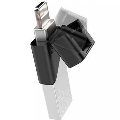 USB флеш накопитель Silicon Power 128GB Z50 Silver USB 3.0/Lightning (SP128GBLU3Z50V1S) - 4