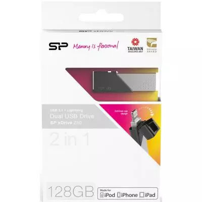 USB флеш накопитель Silicon Power 128GB Z50 Silver USB 3.0/Lightning (SP128GBLU3Z50V1S) - 7