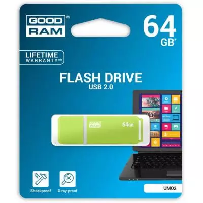 USB флеш накопитель Goodram 64GB UMO2 Green USB 2.0 (UMO2-0640G0R11) - 5 USB флеш накопитель Goodram 64GB UMO2 Green USB 2.0 (UMO2-0640G0R11) - 5