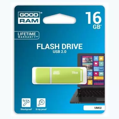 USB флеш накопитель Goodram 16GB UMO2 Green USB 2.0 (UMO2-0160G0R11) - 4