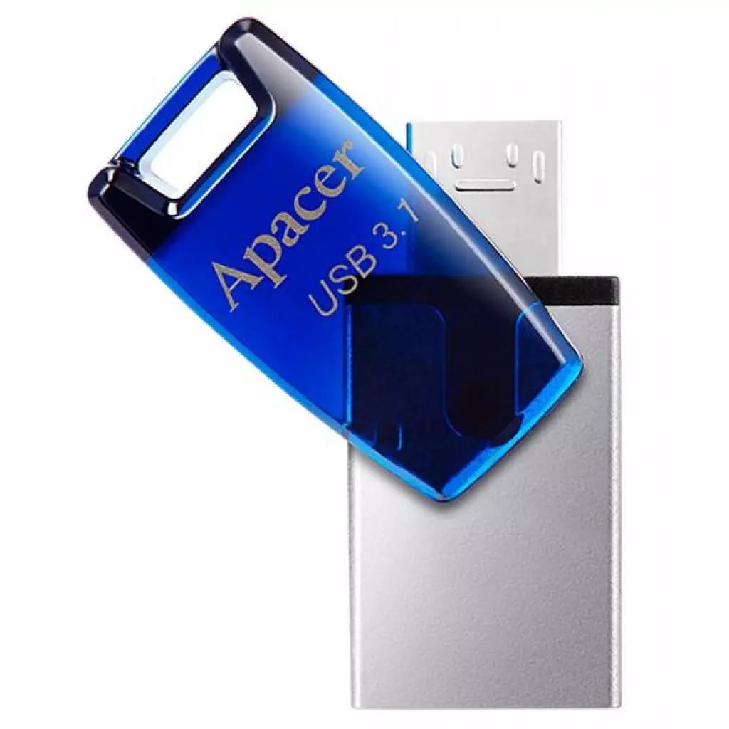 USB флеш накопитель Apacer 8GB AH179 Blue USB 3.1 OTG (AP8GAH179U-1) - 1 USB флеш накопитель Apacer 8GB AH179 Blue USB 3.1 OTG (AP8GAH179U-1) - 1