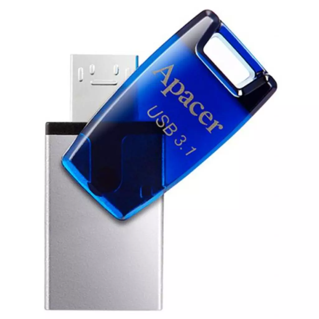 USB флеш накопитель Apacer 8GB AH179 Blue USB 3.1 OTG (AP8GAH179U-1) - 2 USB флеш накопитель Apacer 8GB AH179 Blue USB 3.1 OTG (AP8GAH179U-1) - 2