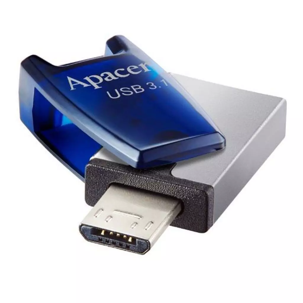 USB флеш накопитель Apacer 8GB AH179 Blue USB 3.1 OTG (AP8GAH179U-1) - 4 USB флеш накопитель Apacer 8GB AH179 Blue USB 3.1 OTG (AP8GAH179U-1) - 4