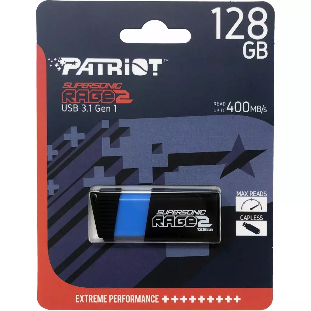 USB флеш накопитель Patriot 128GB SUPERSONIC RAGE2 USB 3.1 (PEF128GSR2USB) - 2 USB флеш накопитель Patriot 128GB SUPERSONIC RAGE2 USB 3.1 (PEF128GSR2USB) - 2
