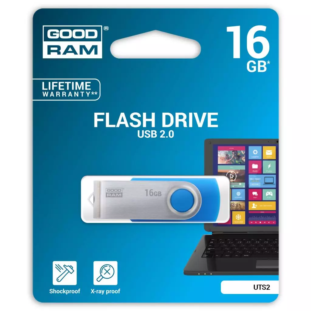 USB флеш накопитель Goodram 16GB Twister Blue USB 2.0 (UTS2-0160NBBLB) - 2 USB флеш накопитель Goodram 16GB Twister Blue USB 2.0 (UTS2-0160NBBLB) - 2