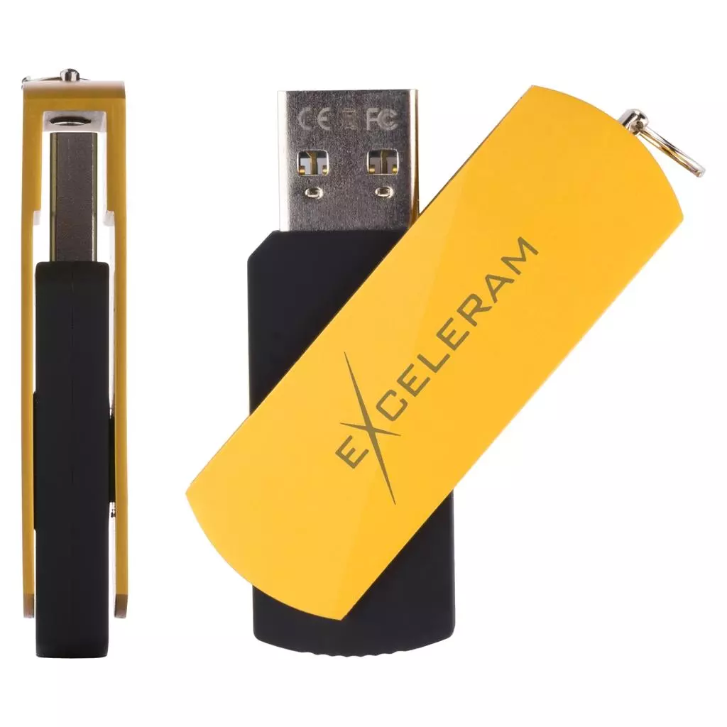 USB флеш накопитель eXceleram 8GB P2 Series Yellow2/Black USB 2.0 (EXP2U2Y2B08) - 3