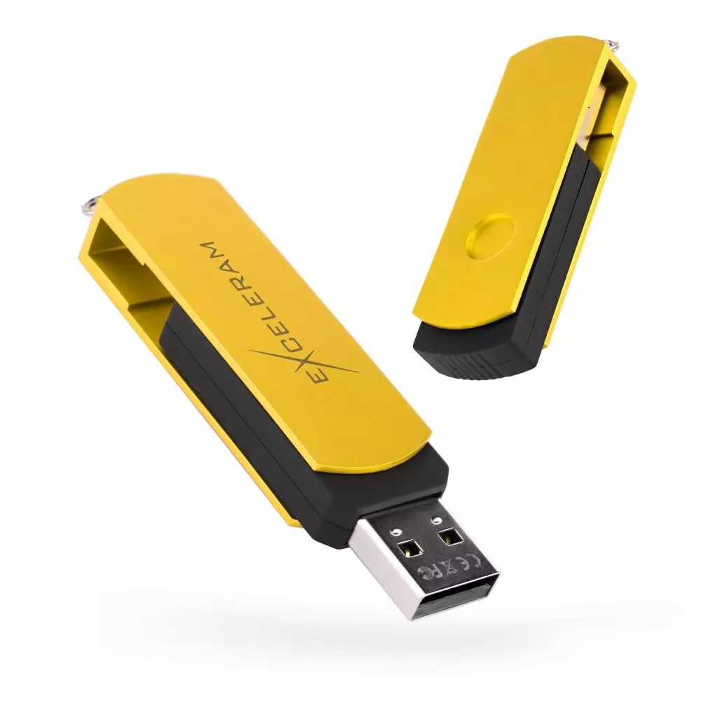 USB флеш накопитель eXceleram 8GB P2 Series Yellow2/Black USB 2.0 (EXP2U2Y2B08)