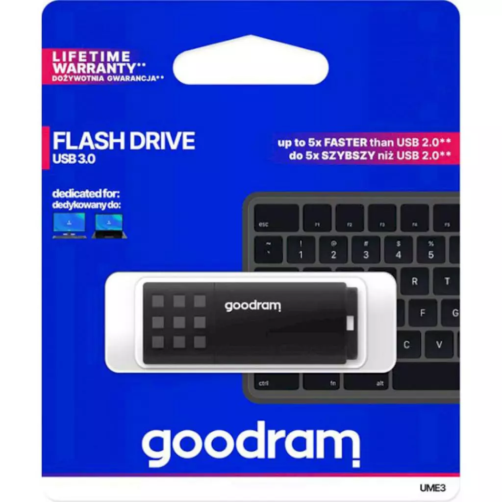 USB флеш накопитель Goodram 128GB UME3 Black USB 3.0 (UME3-1280K0R11) - 2