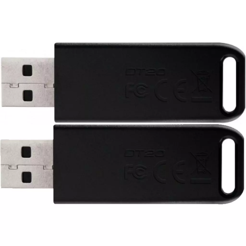 USB флеш накопитель Kingston 2x64GB DataTraveler 20 USB 2.0 (DT20/64GB-2P) - 1 USB флеш накопитель Kingston 2x64GB DataTraveler 20 USB 2.0 (DT20/64GB-2P) - 1