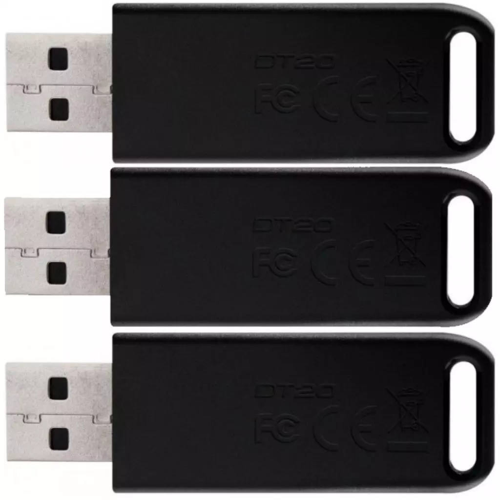 USB флеш накопитель Kingston 3x64GB DataTraveler 20 USB 2.0 (DT20/64GB-3P) - 1 USB флеш накопитель Kingston 3x64GB DataTraveler 20 USB 2.0 (DT20/64GB-3P) - 1