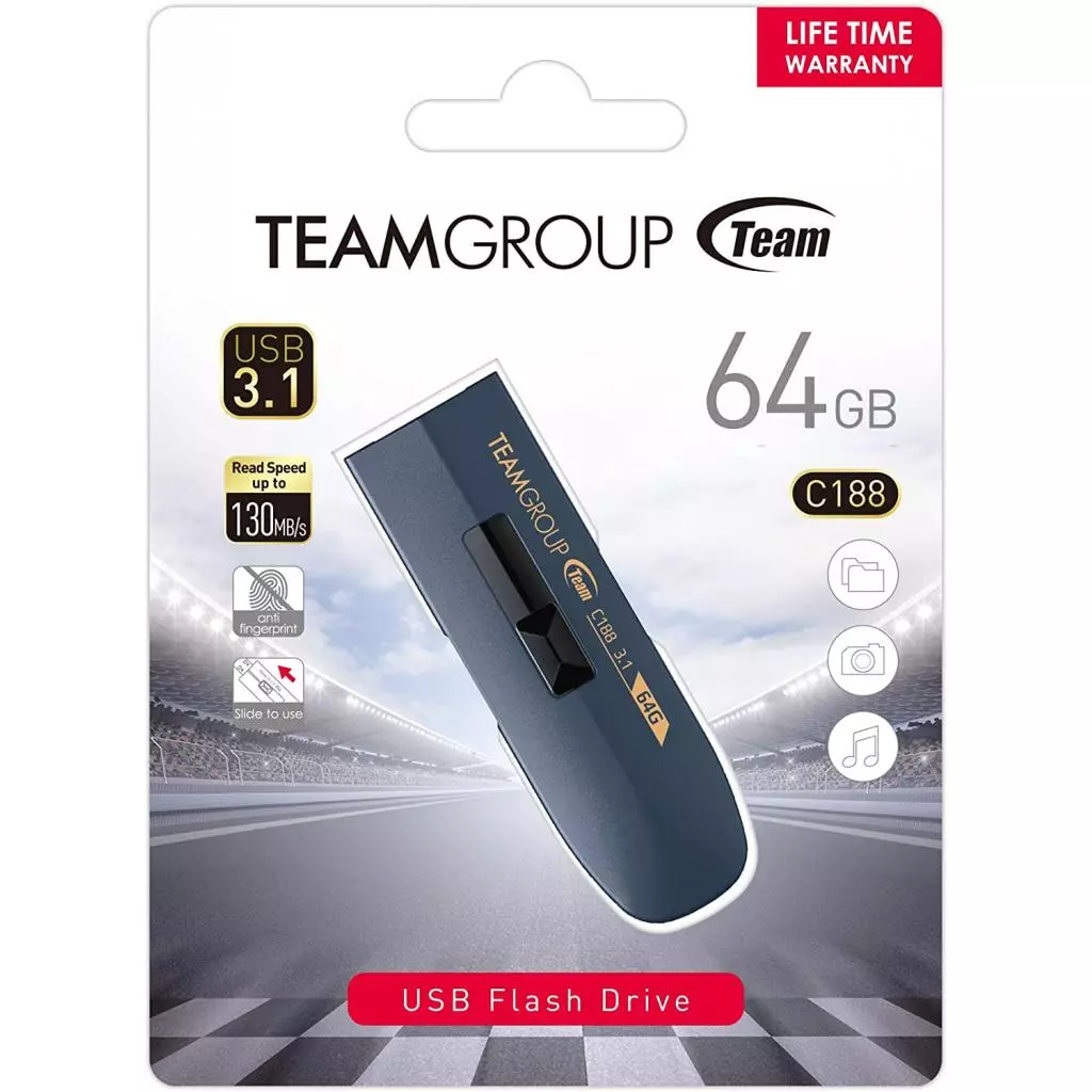 USB флеш накопитель Team 64GB C188 Indigo USB 3.1 (TC188364GL01) - 4 USB флеш накопитель Team 64GB C188 Indigo USB 3.1 (TC188364GL01) - 4