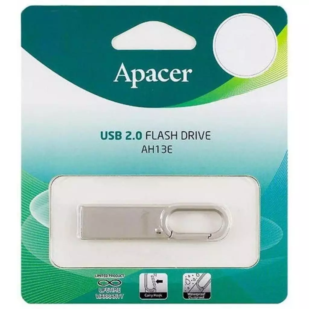 USB флеш накопитель Apacer 32GB AH13E Silver USB 2.0 (AP32GAH13ES-1) - 2