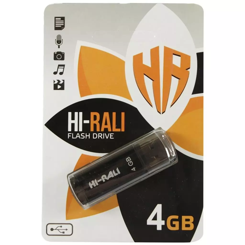 USB флеш накопитель Hi-Rali 4GB Stark Series Black USB 2.0 (HI-4GBSTBK)