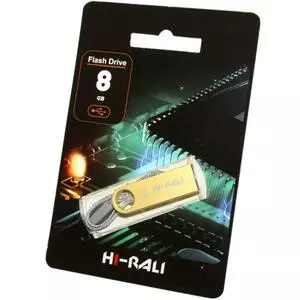 USB флеш накопитель Hi-Rali 8GB Shuttle Series Gold USB 2.0 (HI-8GBSHGD)