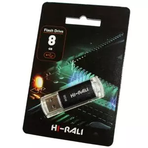 USB флеш накопитель Hi-Rali 8GB Rocket Series Black USB 2.0 (HI-8GBVCBK)