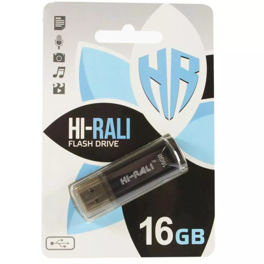 USB флеш накопитель Hi-Rali 16GB Stark Series Black USB 2.0 (HI-16GBSTBK)