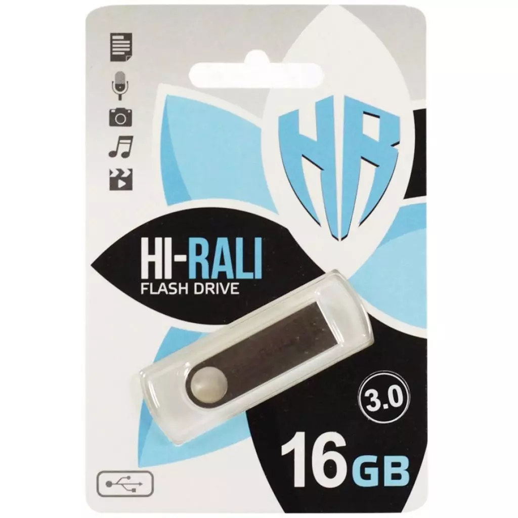 USB флеш накопитель Hi-Rali 16GB Shuttle Series Silver USB 3.0 (HI-16GB3SHSL)