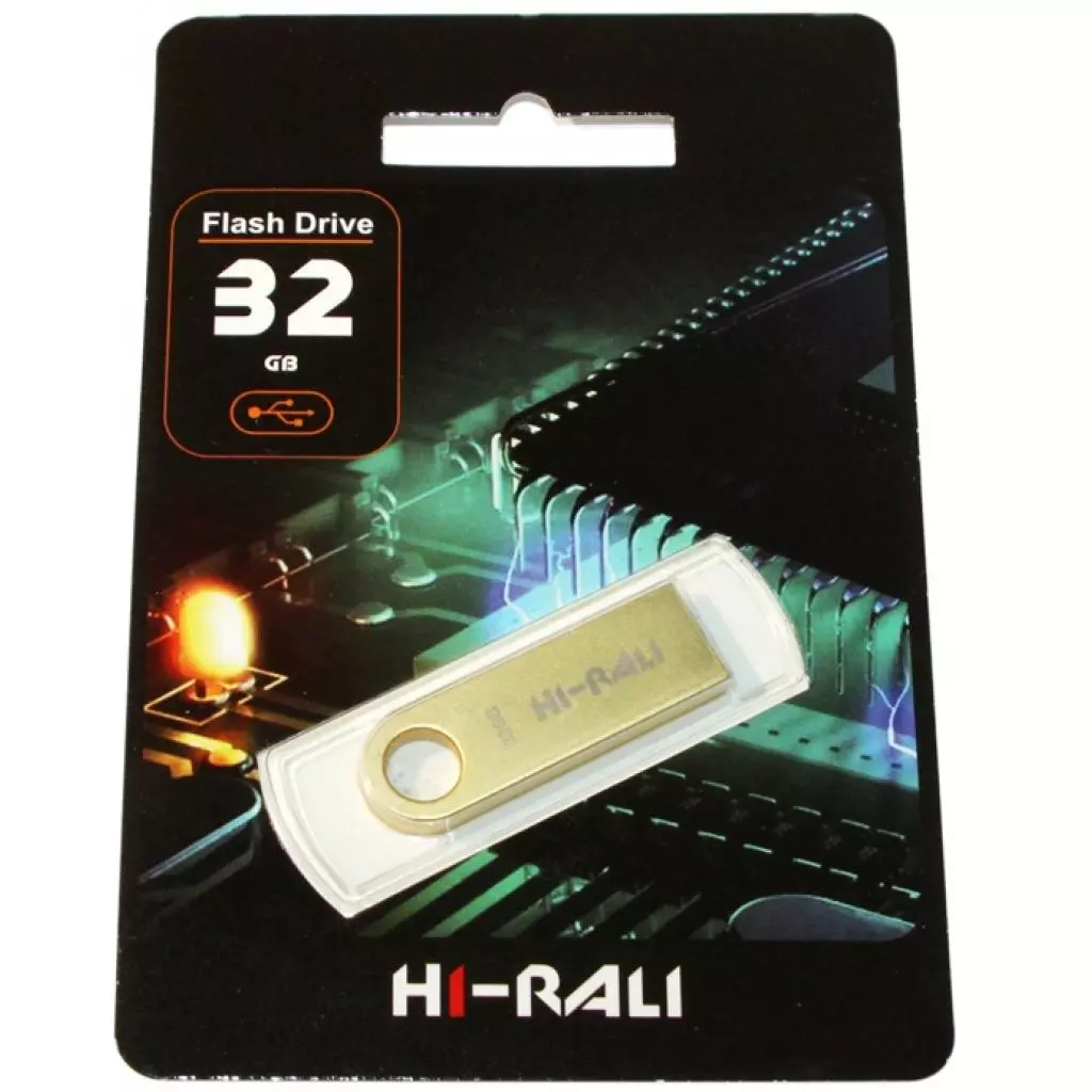 USB флеш накопитель Hi-Rali 32GB Shuttle Series Gold USB 2.0 (HI-32GBSHGD)
