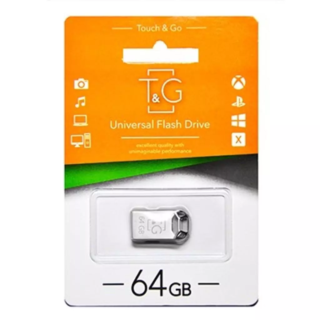 USB флеш накопитель T&G 64GB 110 Metal Series Silver USB 2.0 (TG110-64G) - 1 USB флеш накопитель T&G 64GB 110 Metal Series Silver USB 2.0 (TG110-64G) - 1