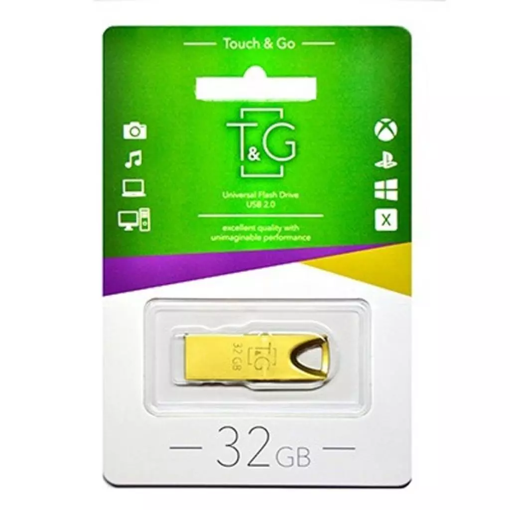 USB флеш накопитель T&G 32GB 117 Metal Series Gold USB 2.0 (TG117GD-32G) - 1 USB флеш накопитель T&G 32GB 117 Metal Series Gold USB 2.0 (TG117GD-32G) - 1