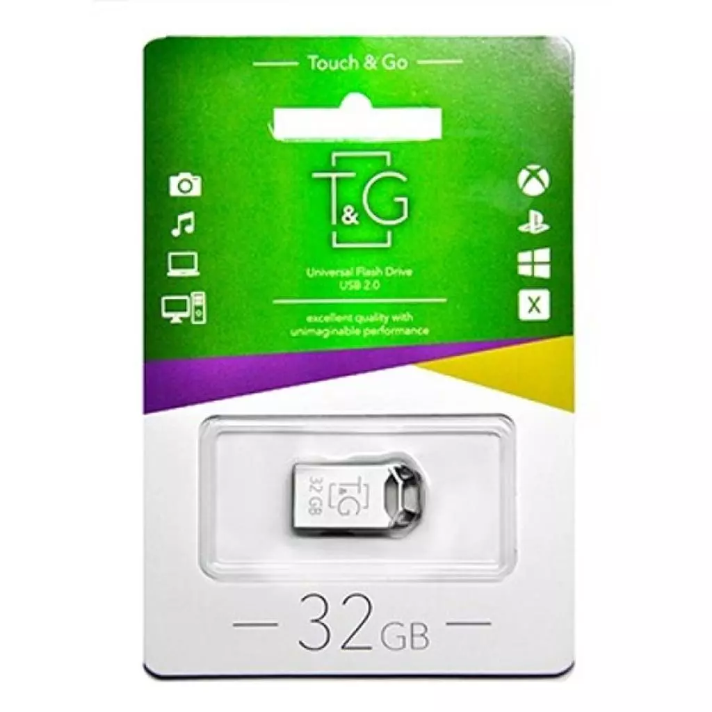 USB флеш накопитель T&G 32GB 110 Metal Series Silver USB 2.0 (TG110-32G) - 1