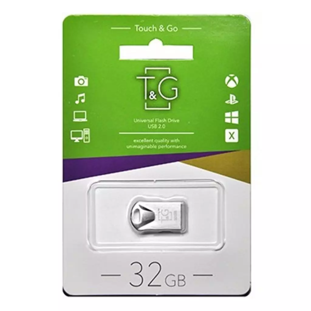 USB флеш накопитель T&G 32GB 106 Metal Series Silver USB 2.0 (TG106-32G) - 1