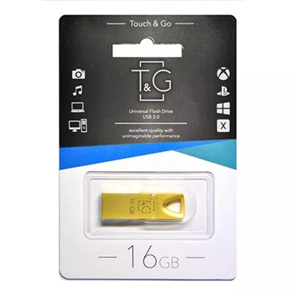 USB флеш накопитель T&G 16GB 117 Metal Series Gold USB 2.0 (TG117GD-16G) - 1 USB флеш накопитель T&G 16GB 117 Metal Series Gold USB 2.0 (TG117GD-16G) - 1