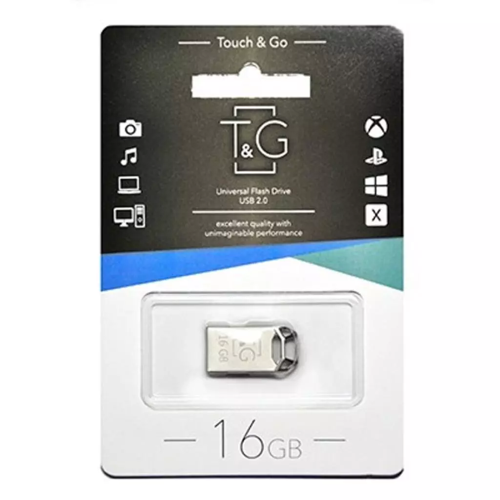USB флеш накопитель T&G 16GB 110 Metal Series Silver USB 2.0 (TG110-16G) - 1 USB флеш накопитель T&G 16GB 110 Metal Series Silver USB 2.0 (TG110-16G) - 1
