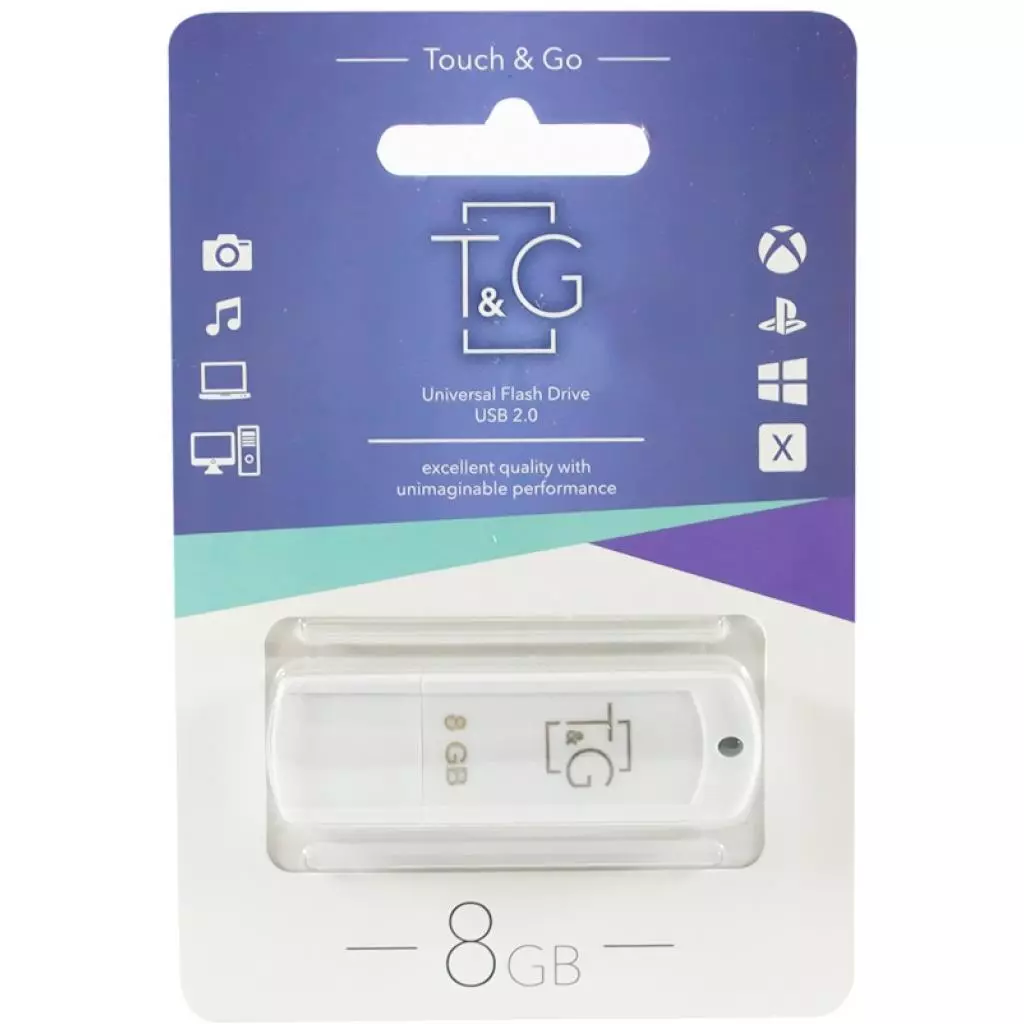USB флеш накопитель T&G 8GB 011 Classic Series White USB 2.0 (TG011-8GBWH)