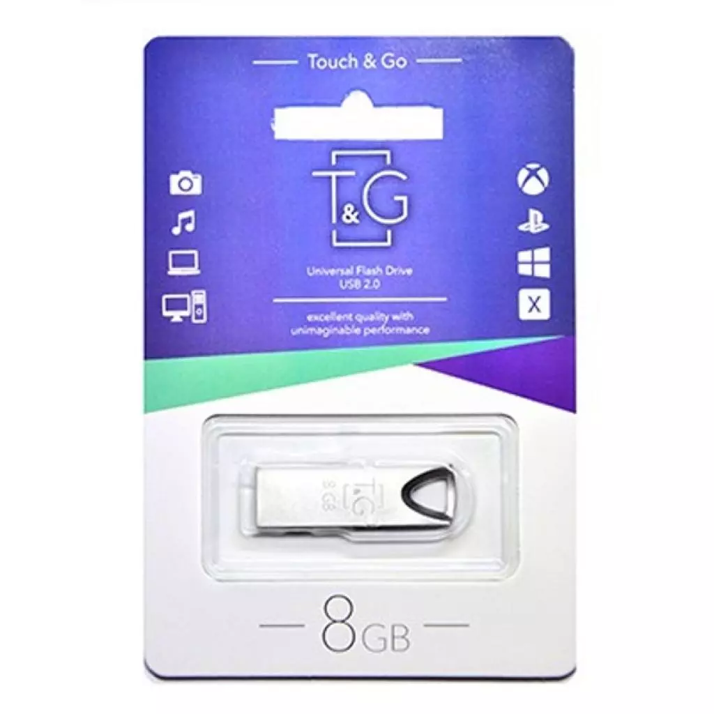 USB флеш накопитель T&G 8GB 117 Metal Series Silver USB 2.0 (TG117SL-8G) - 1 USB флеш накопитель T&G 8GB 117 Metal Series Silver USB 2.0 (TG117SL-8G) - 1