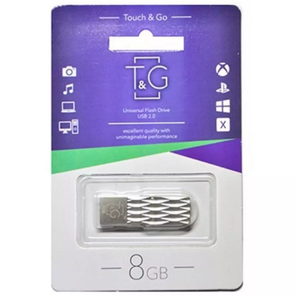 USB флеш накопитель T&G 8GB 103 Metal Series Silve USB 2.0 (TG103-8G) - 1 USB флеш накопитель T&G 8GB 103 Metal Series Silve USB 2.0 (TG103-8G) - 1