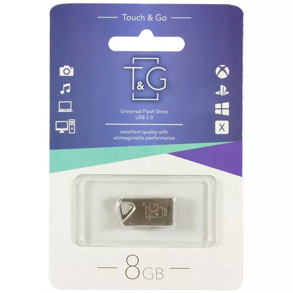 USB флеш накопитель T&G 8GB 109 Metal Series Silve USB 2.0 (TG109-8G)