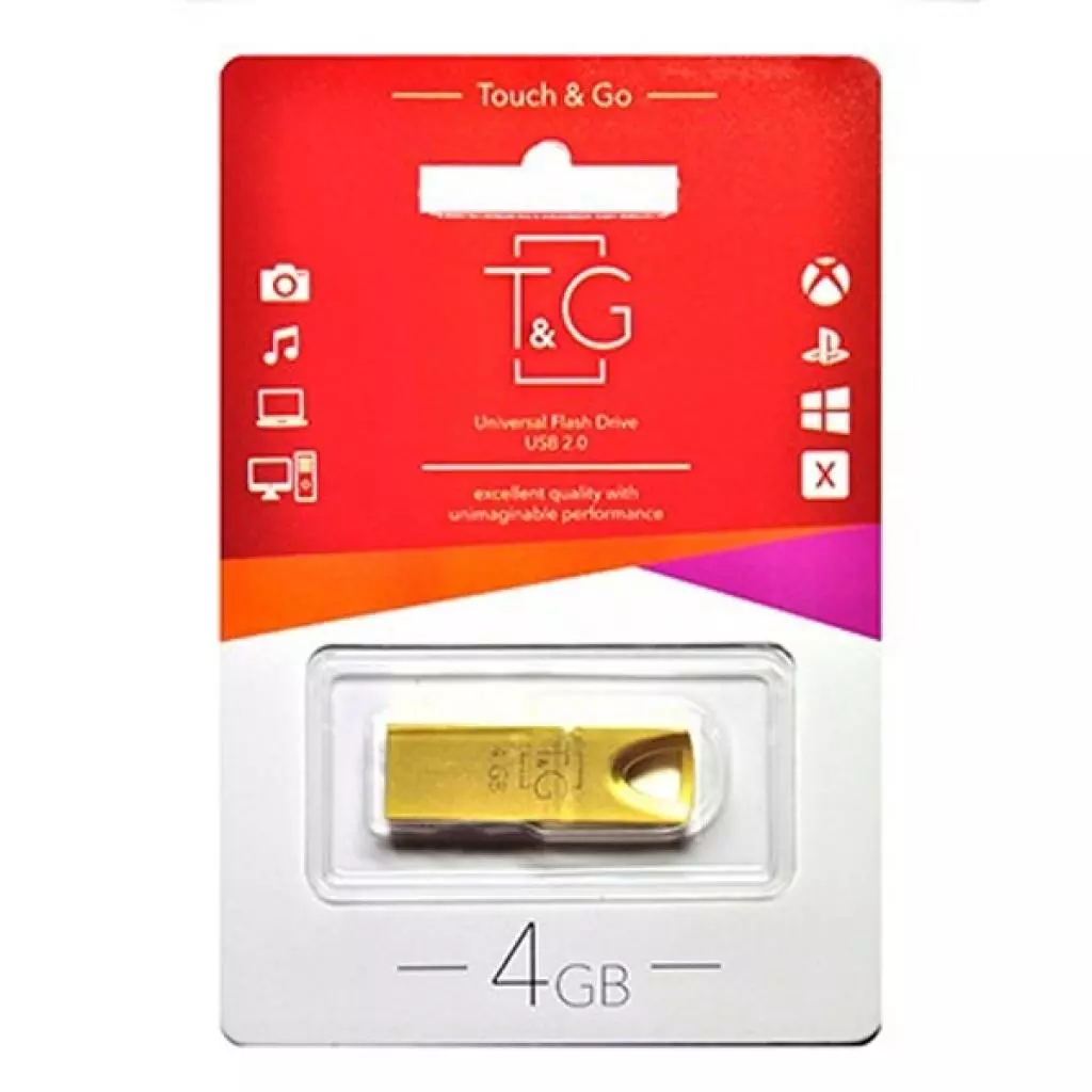 USB флеш накопитель T&G 4GB 117 Metal Series Gold USB 2.0 (TG117GD-4G) - 1 USB флеш накопитель T&G 4GB 117 Metal Series Gold USB 2.0 (TG117GD-4G) - 1