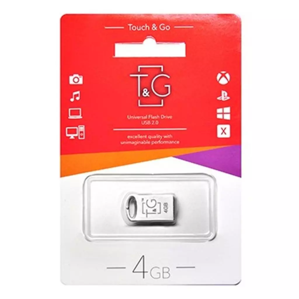 USB флеш накопитель T&G 4GB 105 Metal Series Silver USB 2.0 (TG105-4G) - 1
