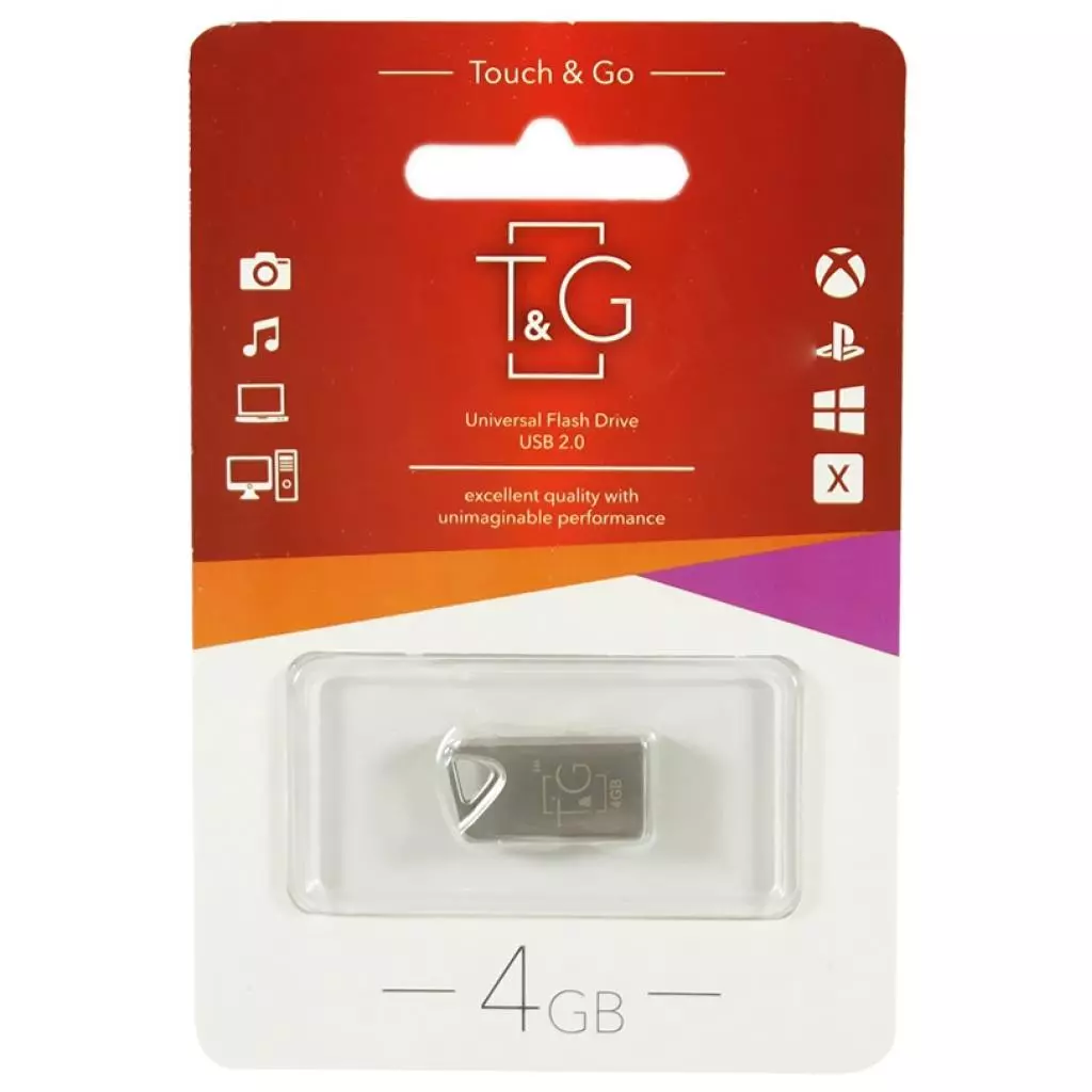 USB флеш накопитель T&G 4GB 109 Metal Series Silver USB 2.0 (TG109-4G)