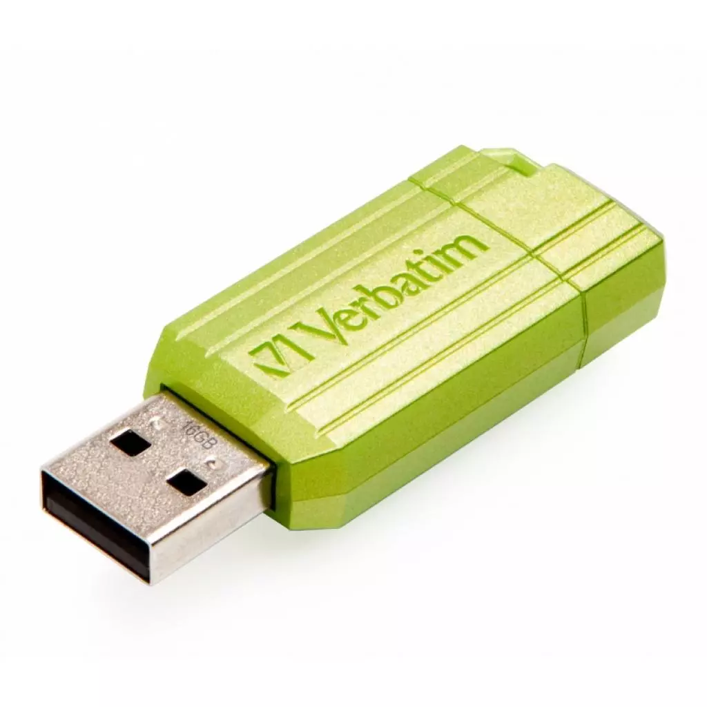 USB флеш накопитель Verbatim 16GB Store 'n' Go Pin Stripe Green USB 2.0 (049070) - 2