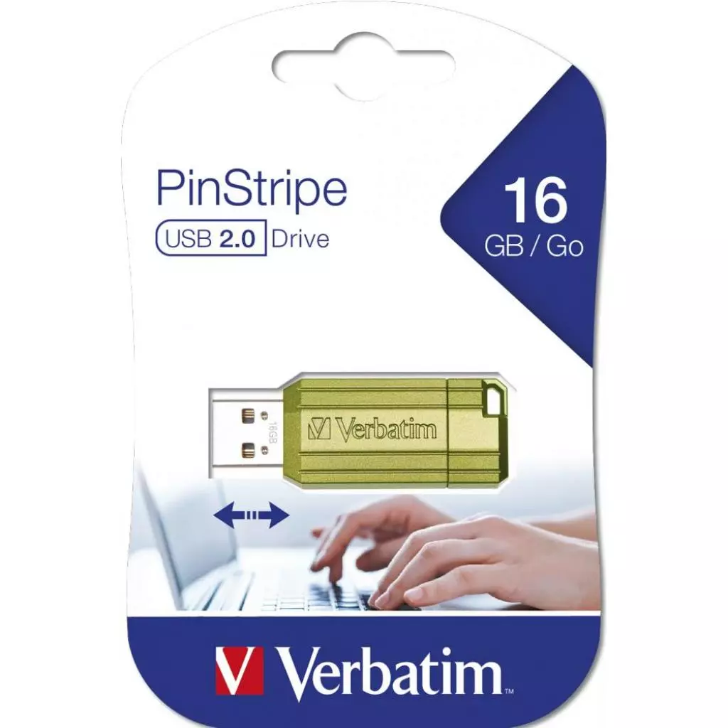 USB флеш накопитель Verbatim 16GB Store 'n' Go Pin Stripe Green USB 2.0 (049070) - 4